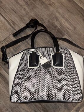 Ivanka Trump Black and White Textured Satchel